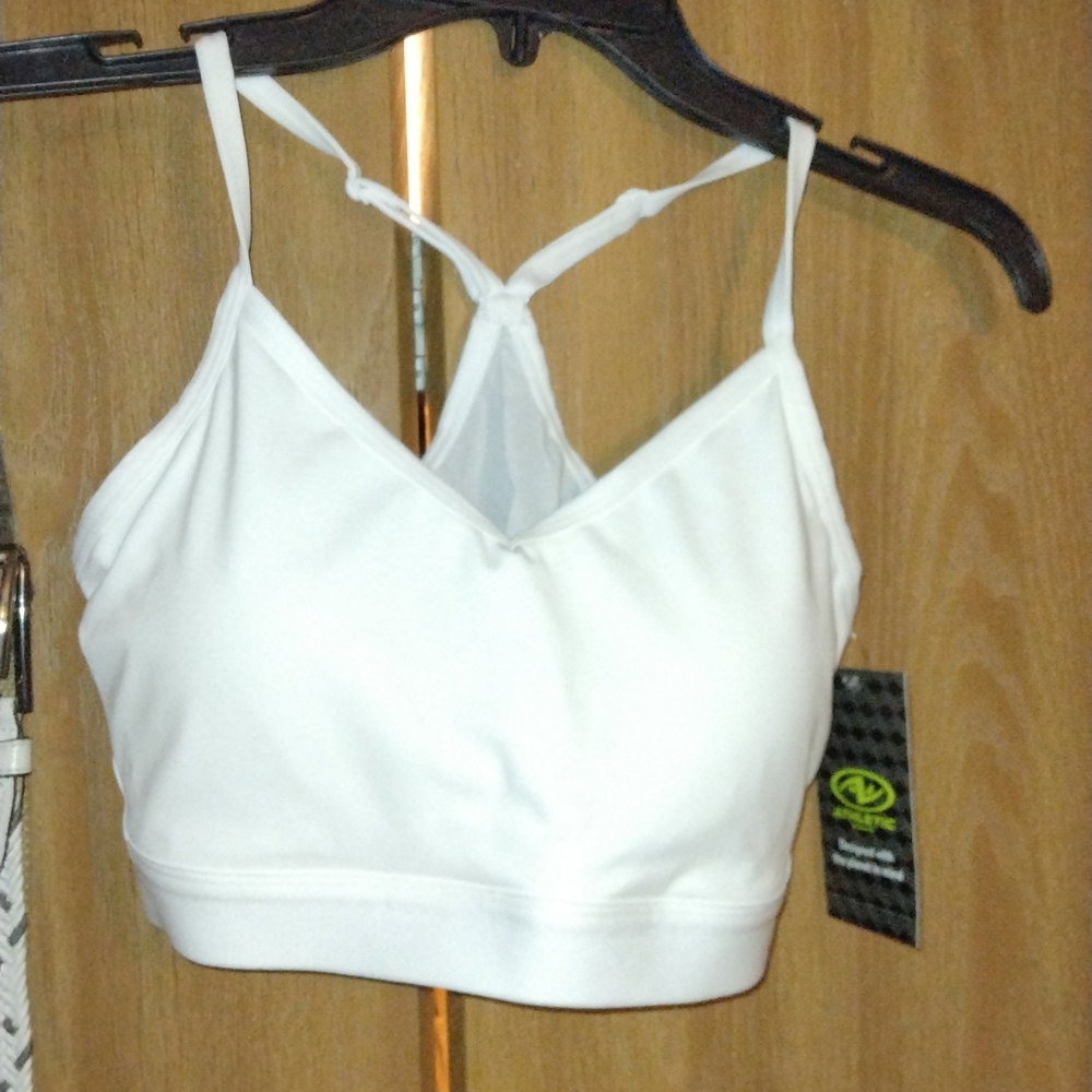 Activewear White Sports Bra - Med